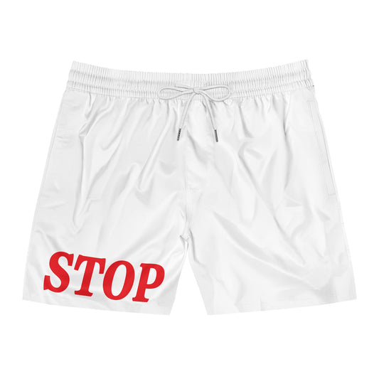 STOP Men's Mid-Length Swim Shorts (AOP)