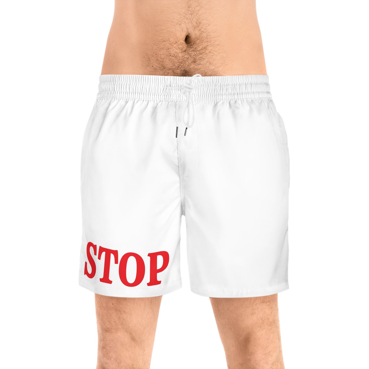 STOP Men's Mid-Length Swim Shorts (AOP)